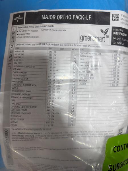 Medline Major Ortho Pack-LF Surgical Kit