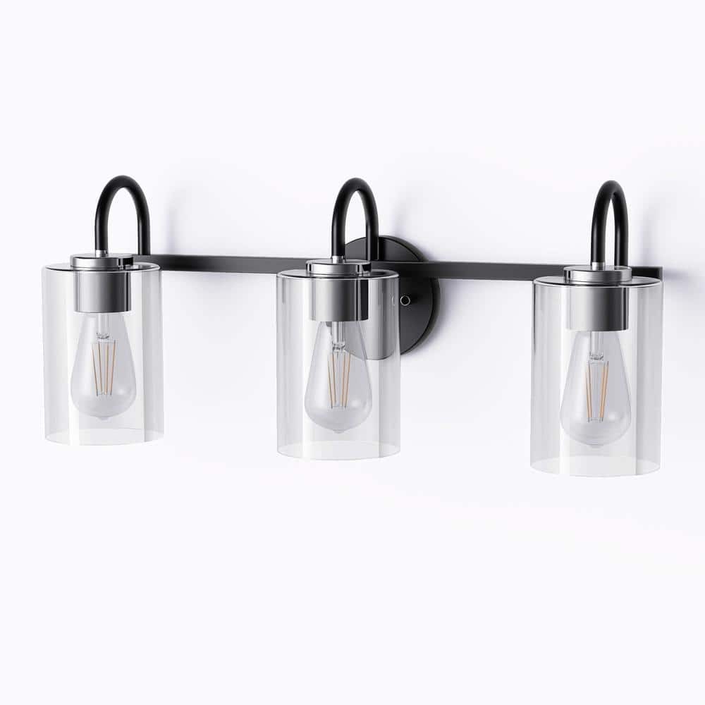 8 in. 3-Pack Clear Glass for Elegant Lighting Solutions Cylindrical Shades