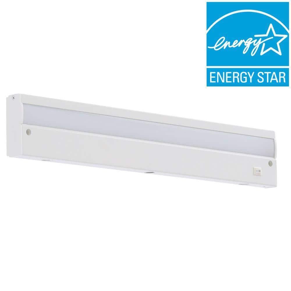 Integrated LED Under Cabinet Light Aluminum Frame Switch Screws Hardwired White