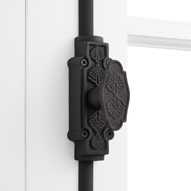 Signature Hardware 942120 Lampton Iron Cremone Bolt for 6' Windows Black Powder Coat Security Bolt Cremone Bolt