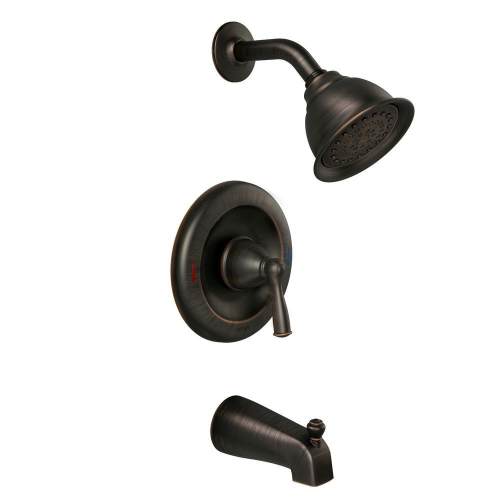 Moen 82910BL Banbury Posi-Temp Single Handle Tub / Shower Faucet + Spray Head Matte Black - Quantity 1