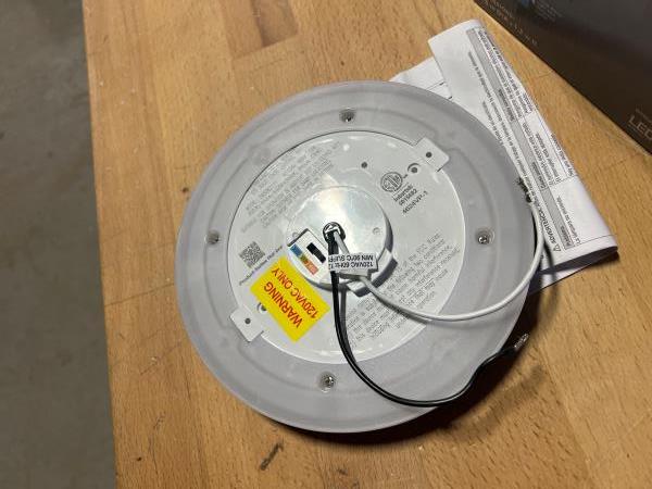 NO HARDWARE Commercial Electric 7.5 in. Oil Rubbed Bronze Trim LED Flush Mount