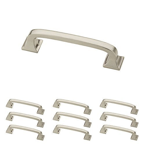 Franklin Brass (10-Pack) – Satin Nickel Cabinet Handles, 3 Inch Hole Center, Pulls for Drawers, Kitchen Cabinet Door, Dressers | Lombard