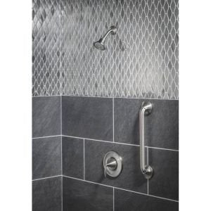 Moen YG2812BN Bathroom Safety 12-Inch Stainless Steel Transitional Bathroom Grab Bar, Brushed Nickel