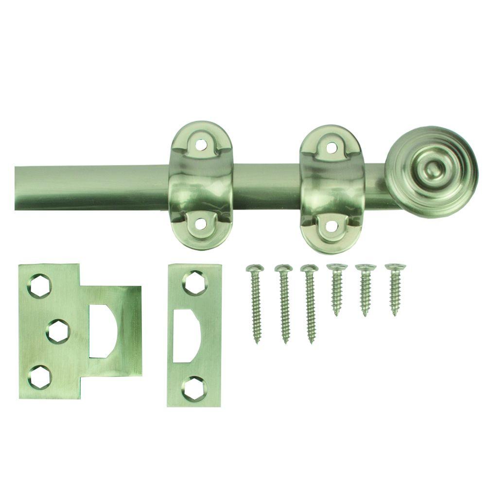 Everbilt 6 in. Satin Nickel Decorative Surface Bolt