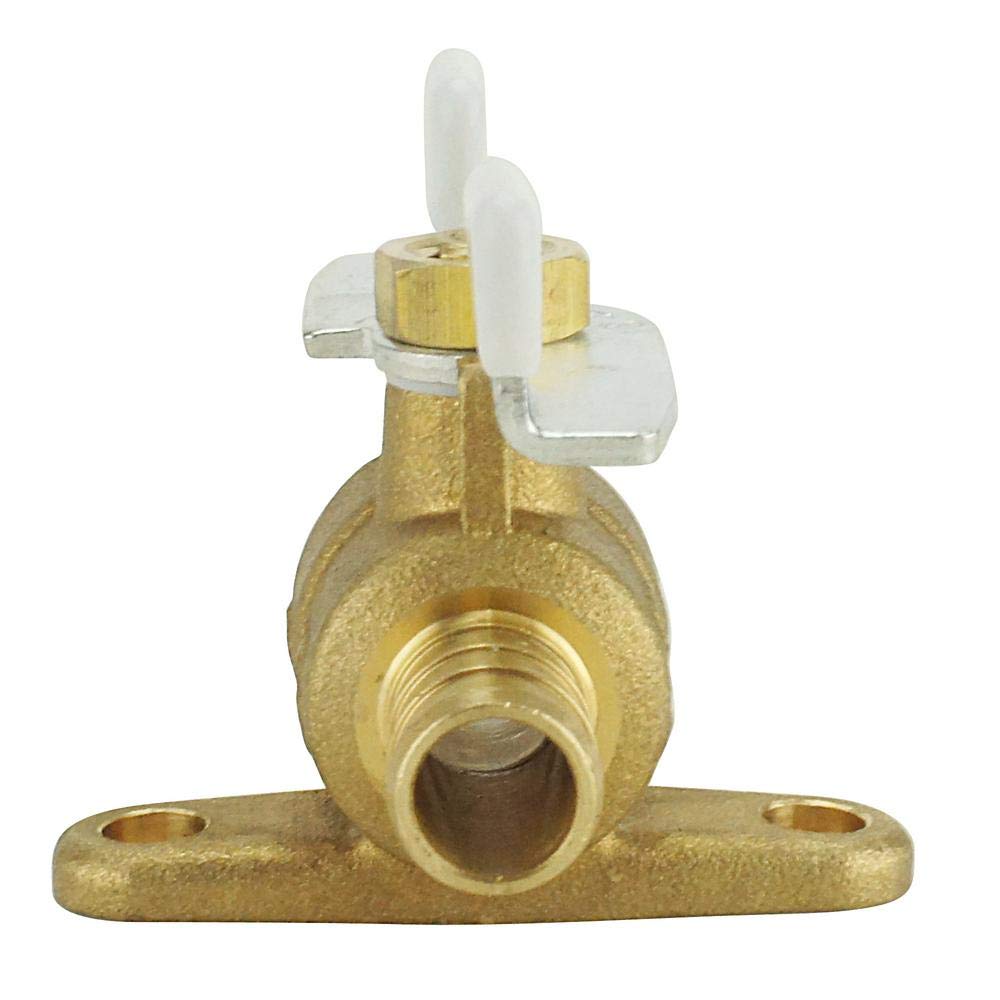 1/2 in. Brass PEX Barb Ball Valve with Tee Handle and Mounting Pad