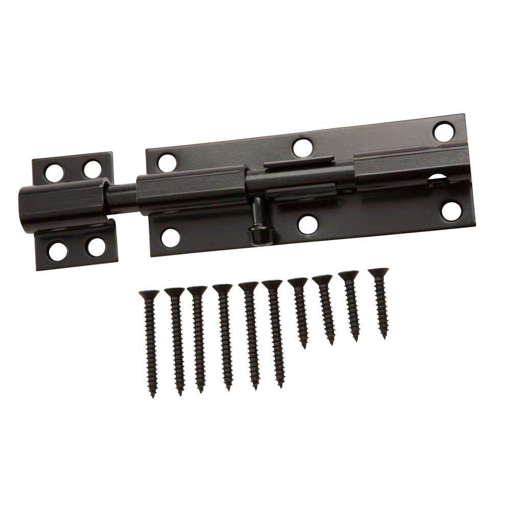 Everbuilt 6 in. Black Heavy Duty Barrel Bolt