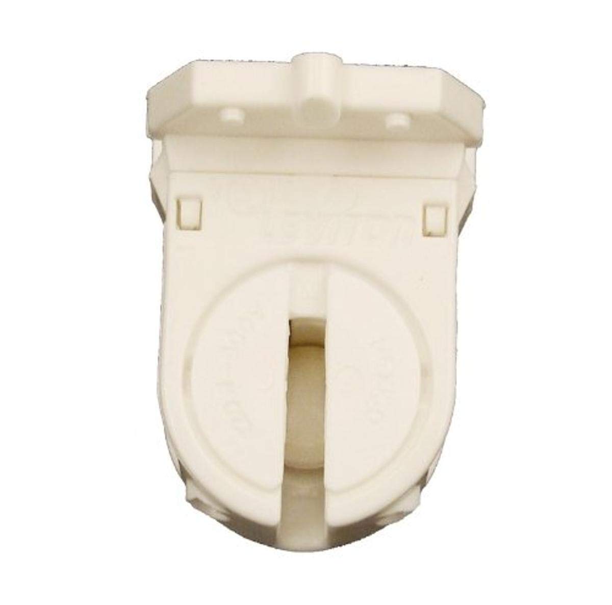 Leviton Miniature Base, T5 Bi-Pin, Standard Fluorescent Lampholder, Low Profile, Snap-In or Slide-ON, Lamp-Lock,Quickwire 18AWG, 13654-SWP, White