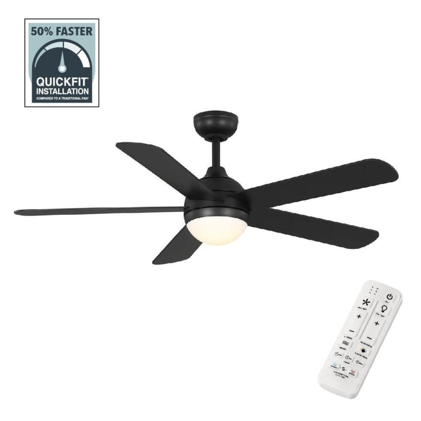PARTS - DECORATIVE COLLAR ONLY - Hampton Bay Morland 52 in. Smart Indoor/Covered Outdoor Matte Black Ceiling Fan
