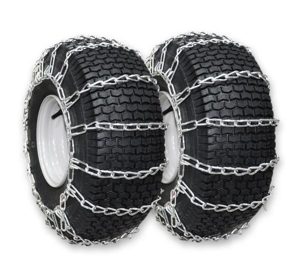 OakTen Set of 2 12x4x6 4.1x3.5x6 4.10-6NHS Tire Chains for Lawn Garden Tractors Mowers and Rider 2-Link Lawn Tractors Tire Chains