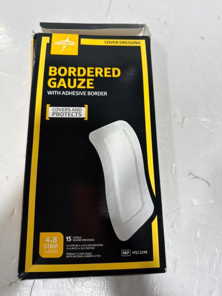 Medline Bordered Gauze 4x8 Strip 15 Count