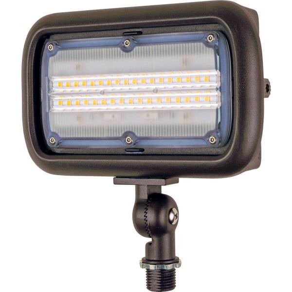 30W Line Voltage Bronze Integrated Outdoor LED Wall Wash Light with Adjustable Mounting Bracket for Landscape Lighting