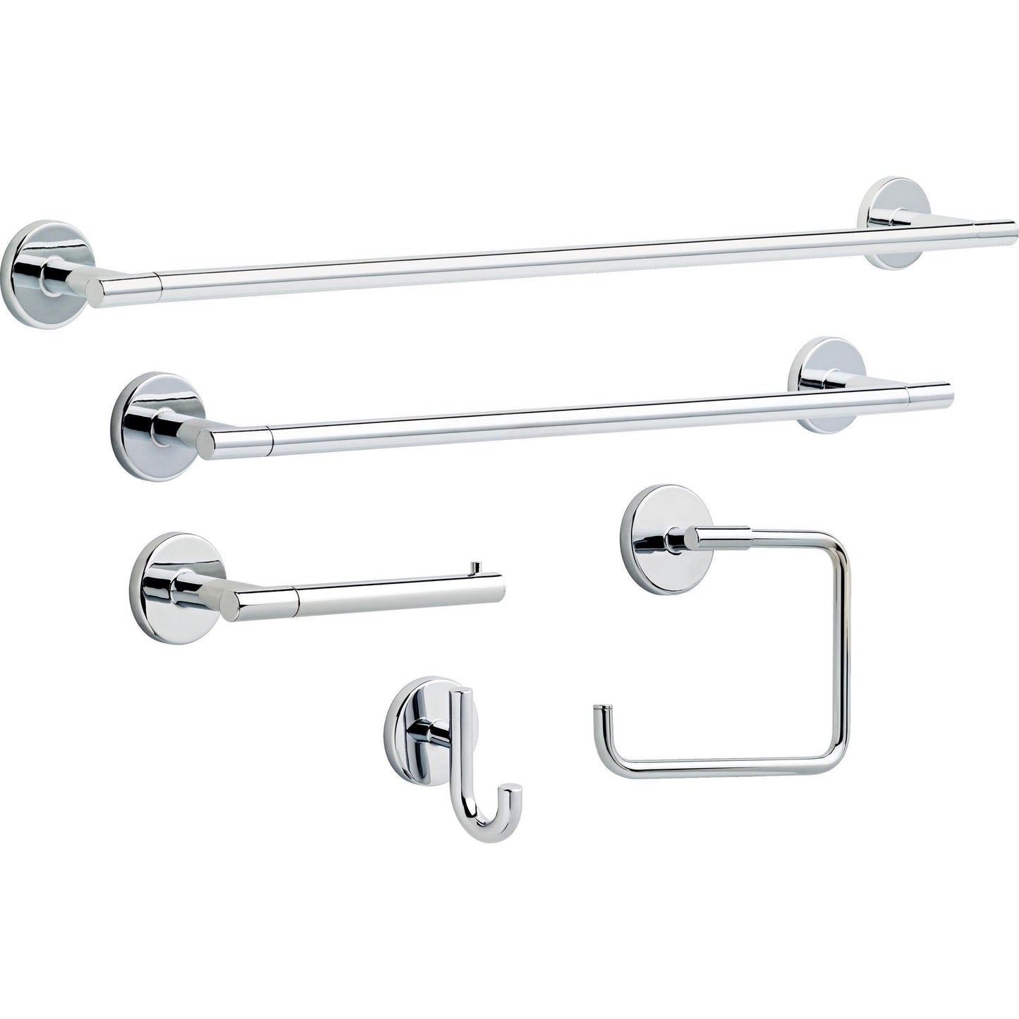 DELTA FAUCET 75925 Trinsic 24 in. Double Wall Mount Towel Bar Bath Hardware Accessory in Polished Chrome
