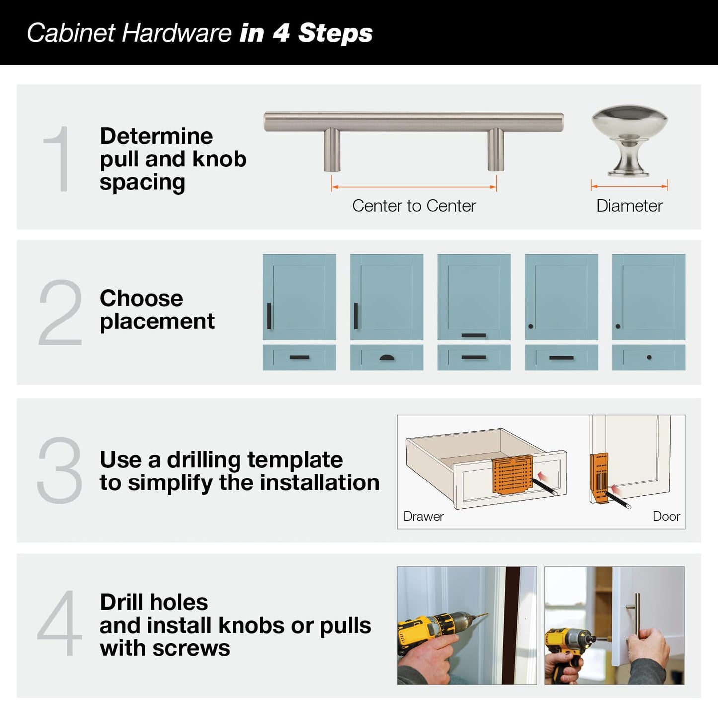 Richelieu Hardware DP9041195 (10-Pack) Copperfield Collection 1 3/16-inch (30 mm) Brushed Nickel Modern Cabinet and Drawer Knob for Kitchen, Bathroom, and Furniture