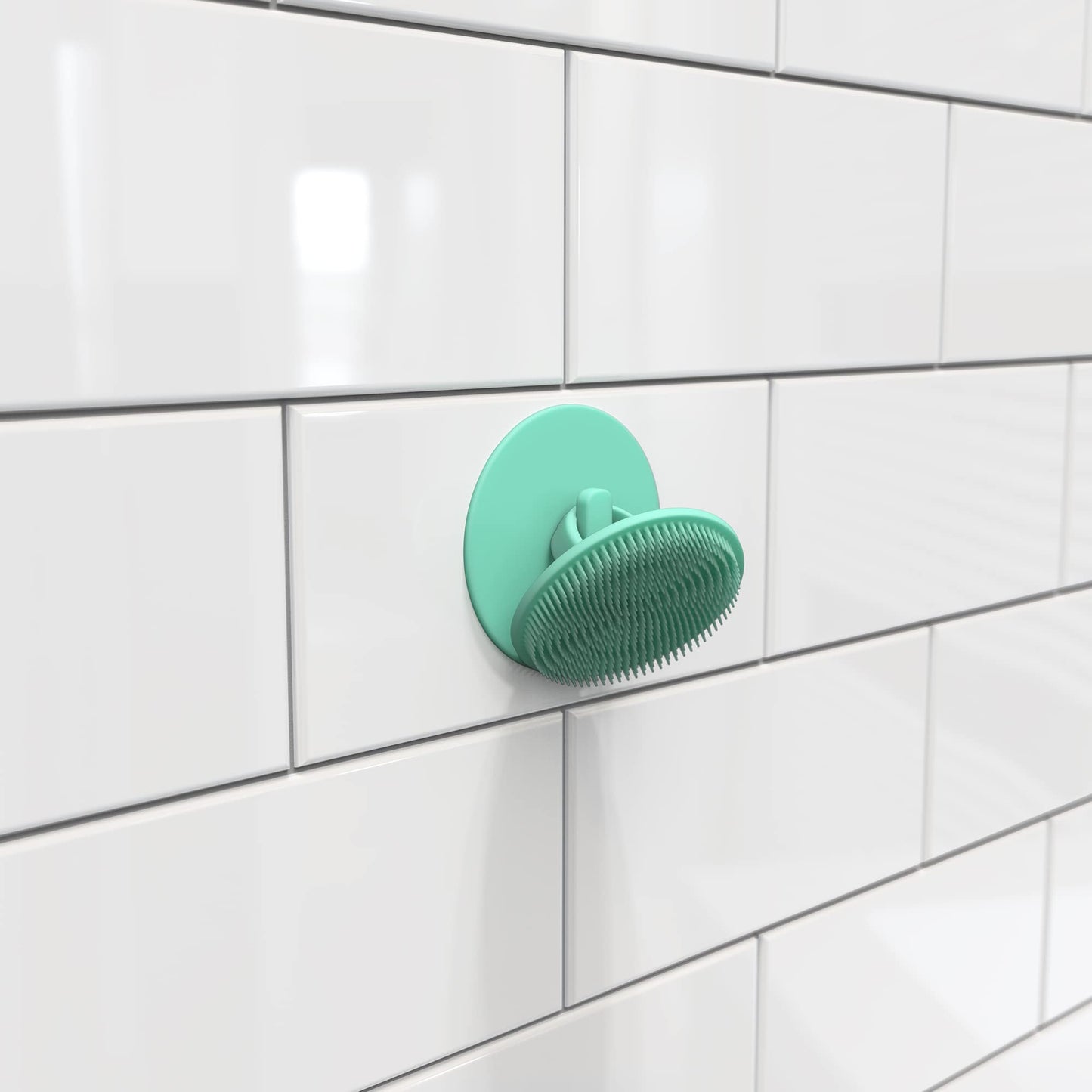 Boie USA Bathroom Hook - for Hanging Shower or Bathroom Tools Like Loofahs and Scrubbers. Shower Hook for Loofah, Wash Cloths, and All Bath Tools. Easy to Remove (Mint)