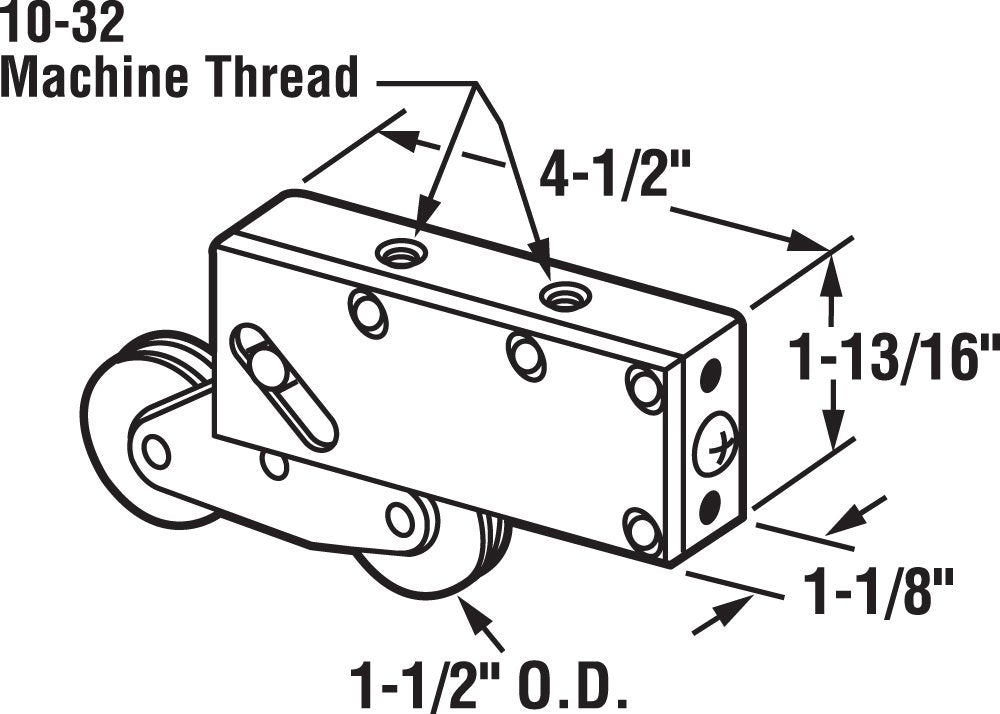 Prime-Line D 1586 Steel Ball Bearing Sliding Door Tandem Roller Assembly
