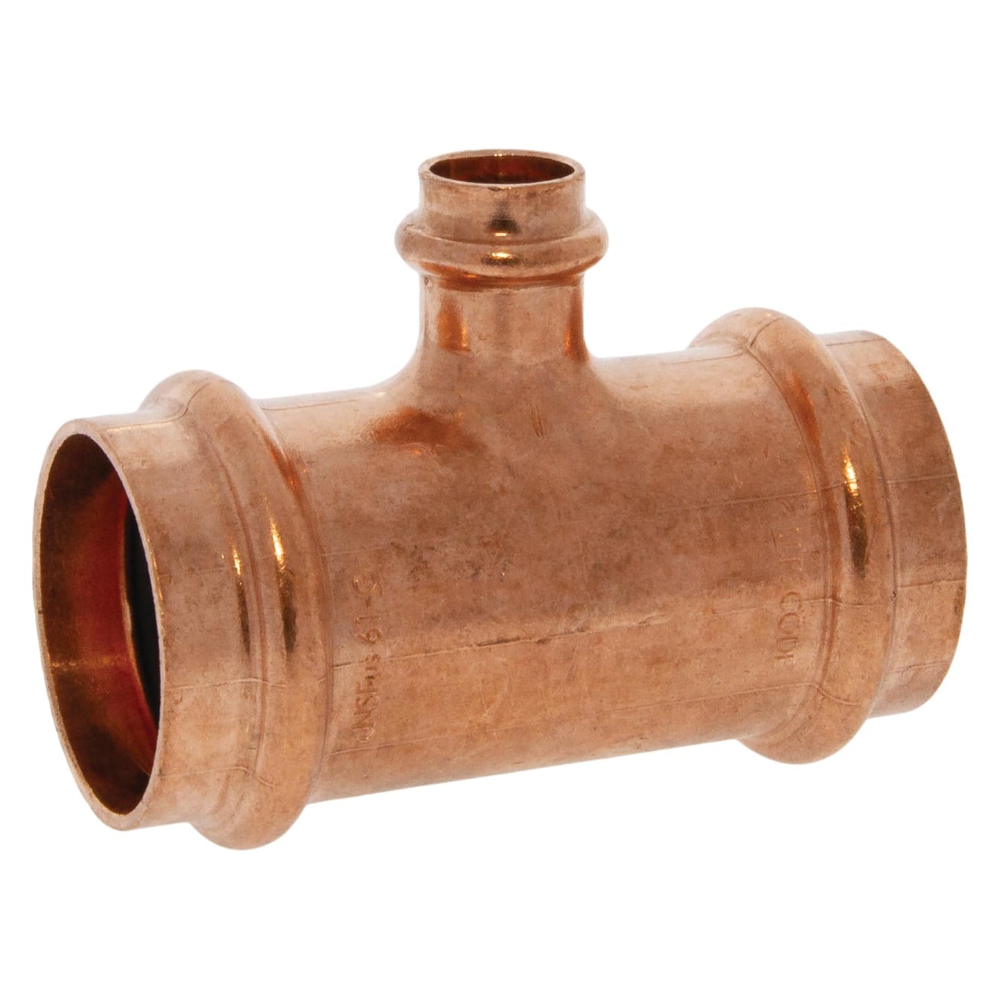 NIBCO Fig No PC611, 1-1/2 in. x 1/2 in. Copper Tee, Press x Press, Leak Detect