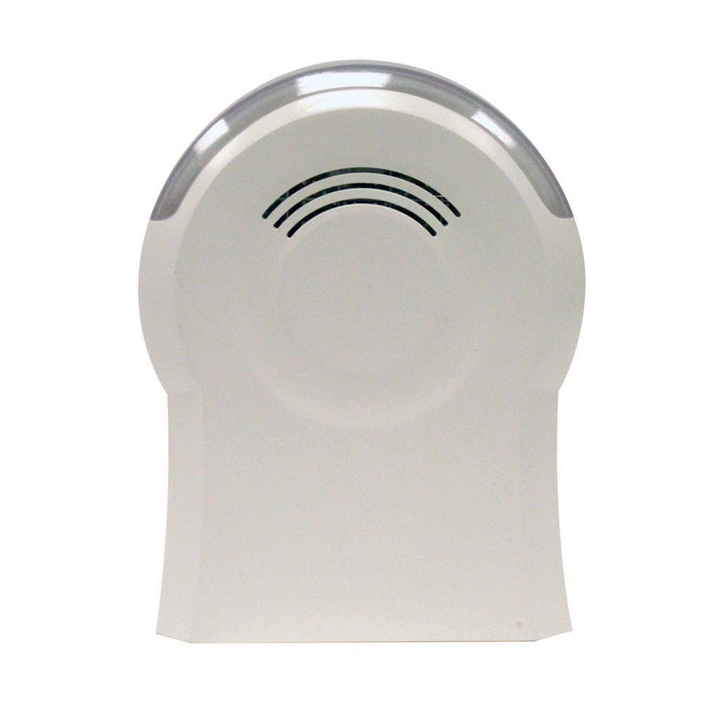 Wireless Battery Operated Tabletop Doorbell Kit with LED Strobe Light and Wireless Push Button, White