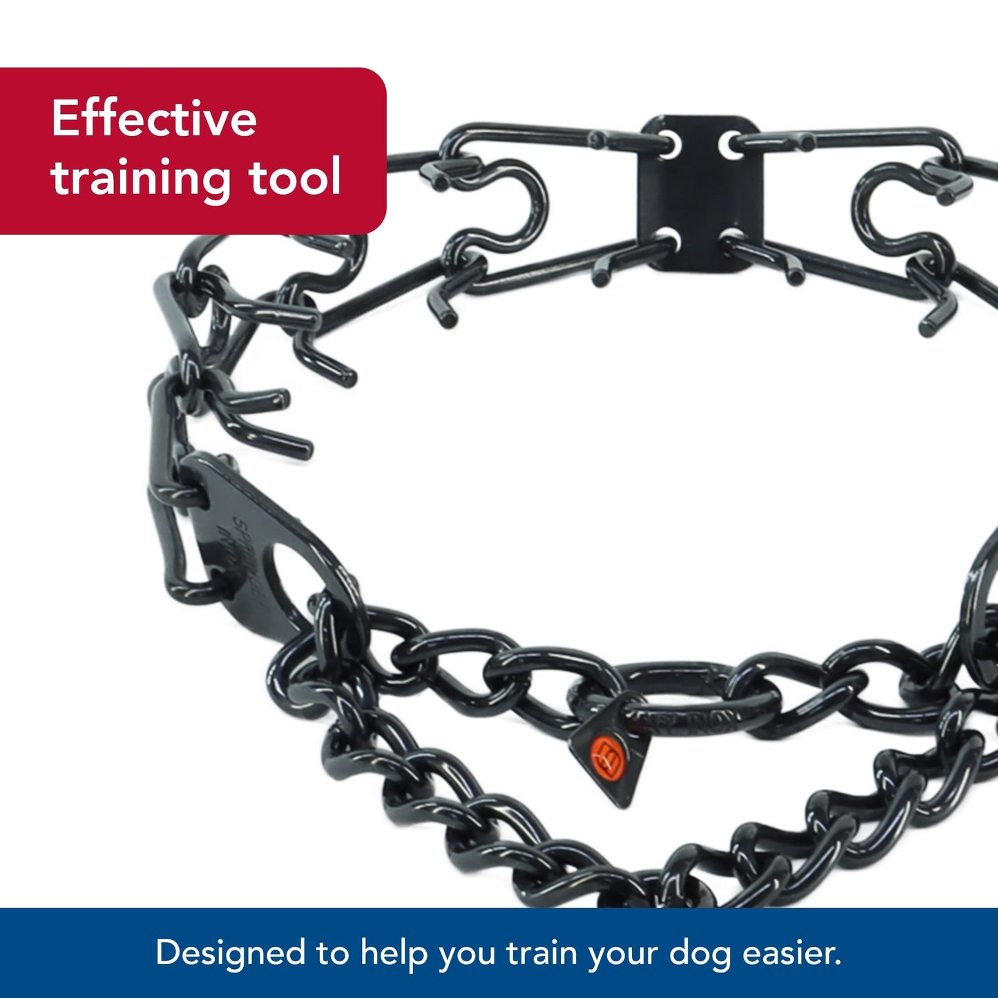 Herm Sprenger - Stainless Steel Ultra-Plus Prong Dog Training Collar - Black - 3.25 mm x 18" Neck Size; 22" Chain Length
