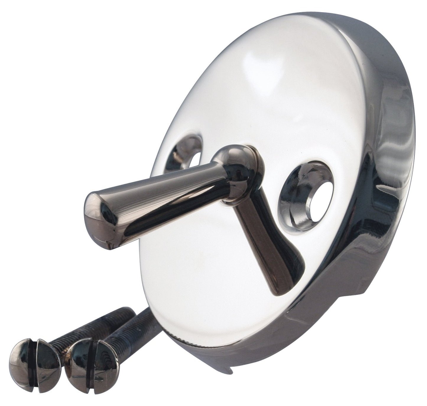Westbrass R330-05 3-1/8 in. Two-Hole Overflow Faceplate with Trip Lever and Screws, Polished Nickel