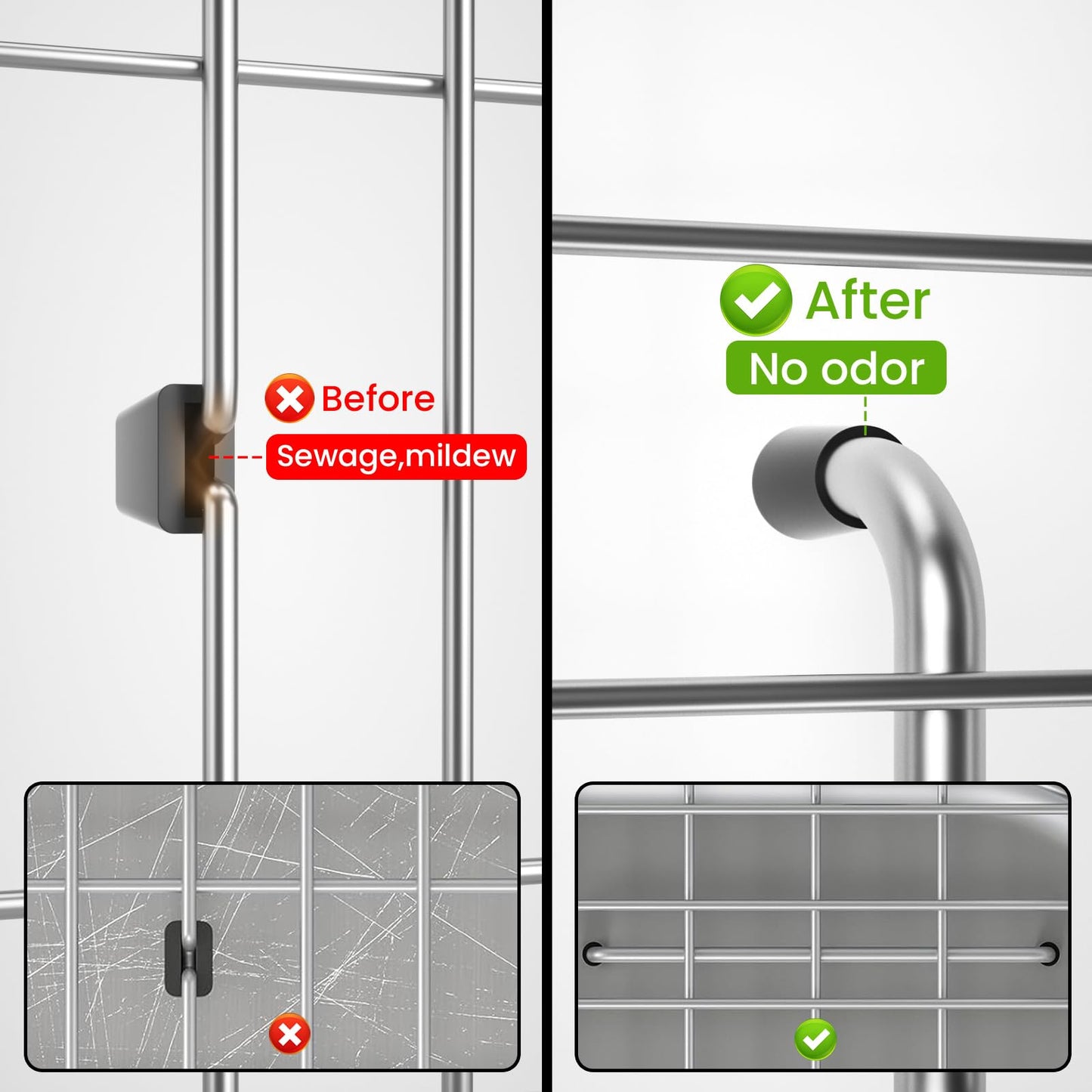 Kitchen Sink Grid and Sink Protectors, Stainless Steel Sink Grids for Bottom of Kitchen Sinks, 26" x 14" with Rear Drain for Single Bowl Sinks