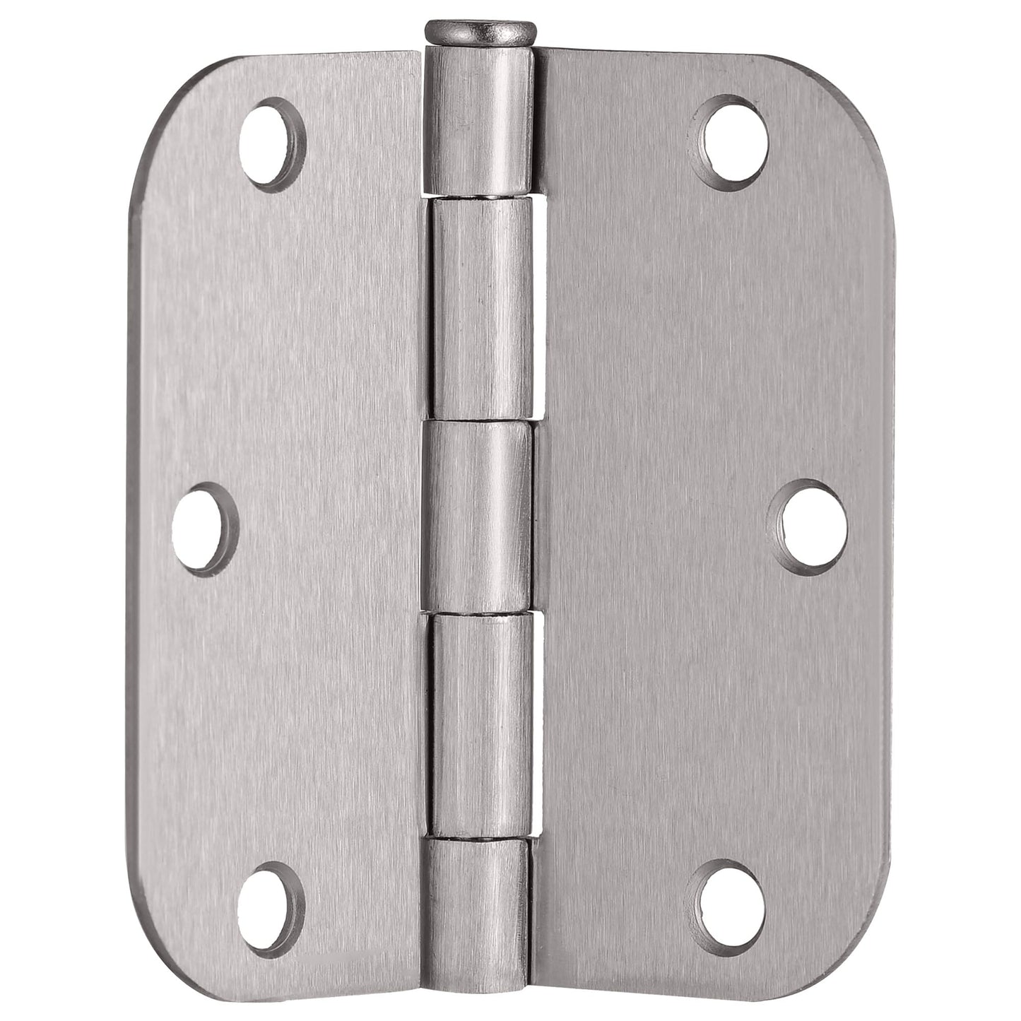 Design House Interior Door Hinges, 3.5 in. x 3.5 in., Rounded, 5/8-in. Radius, Steel, Pre-Lubricated, Door Hardware, Satin Nickel, 10-Pack, 181420