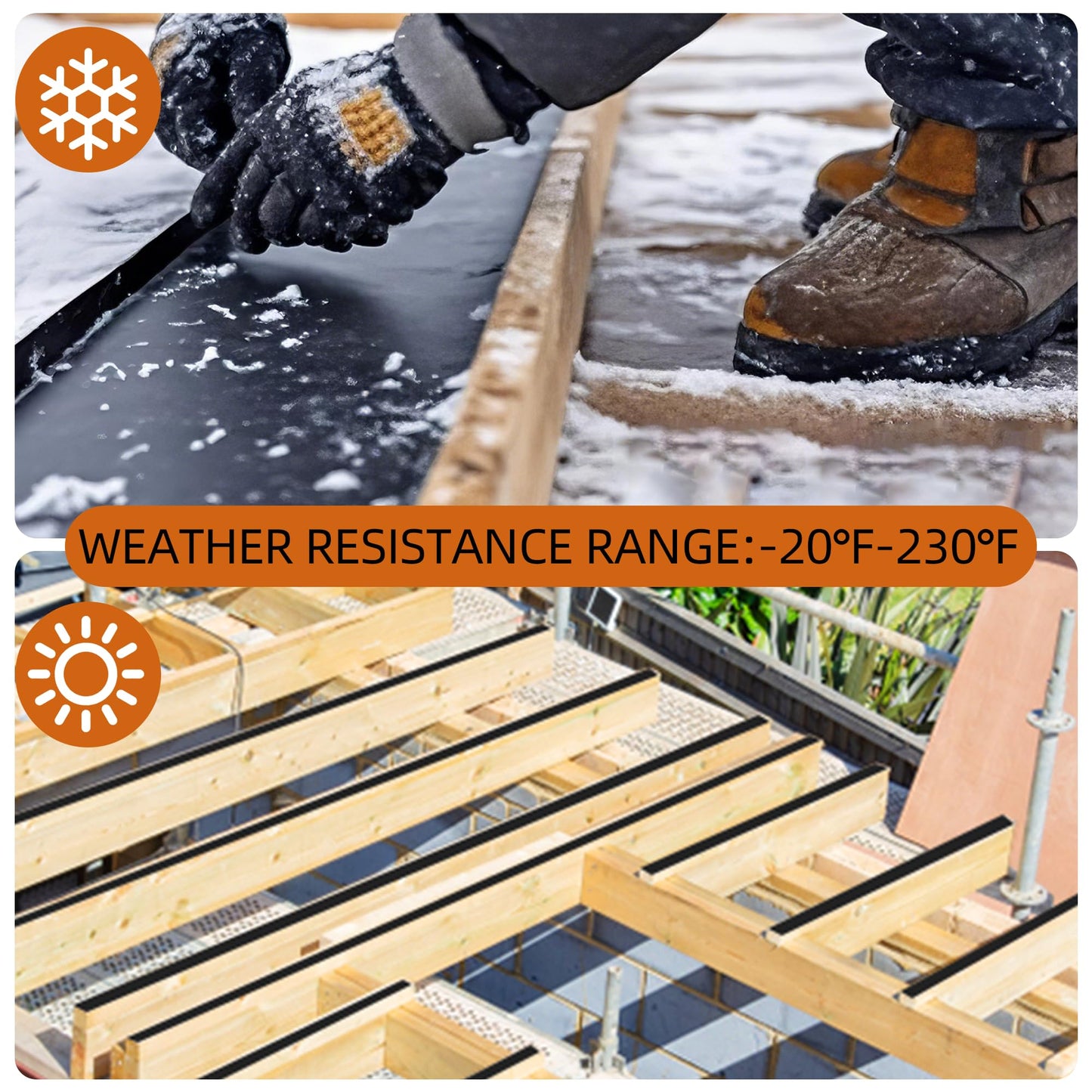 JOAPRIL 24 Pack Joist Tape for Decking, 2" x 50' Weather-Resistant Butyl Deck Joist Tape 2 inch, Self Adhesive Joist Deck Tape for Hardwood for Wood Decks Beams Roof