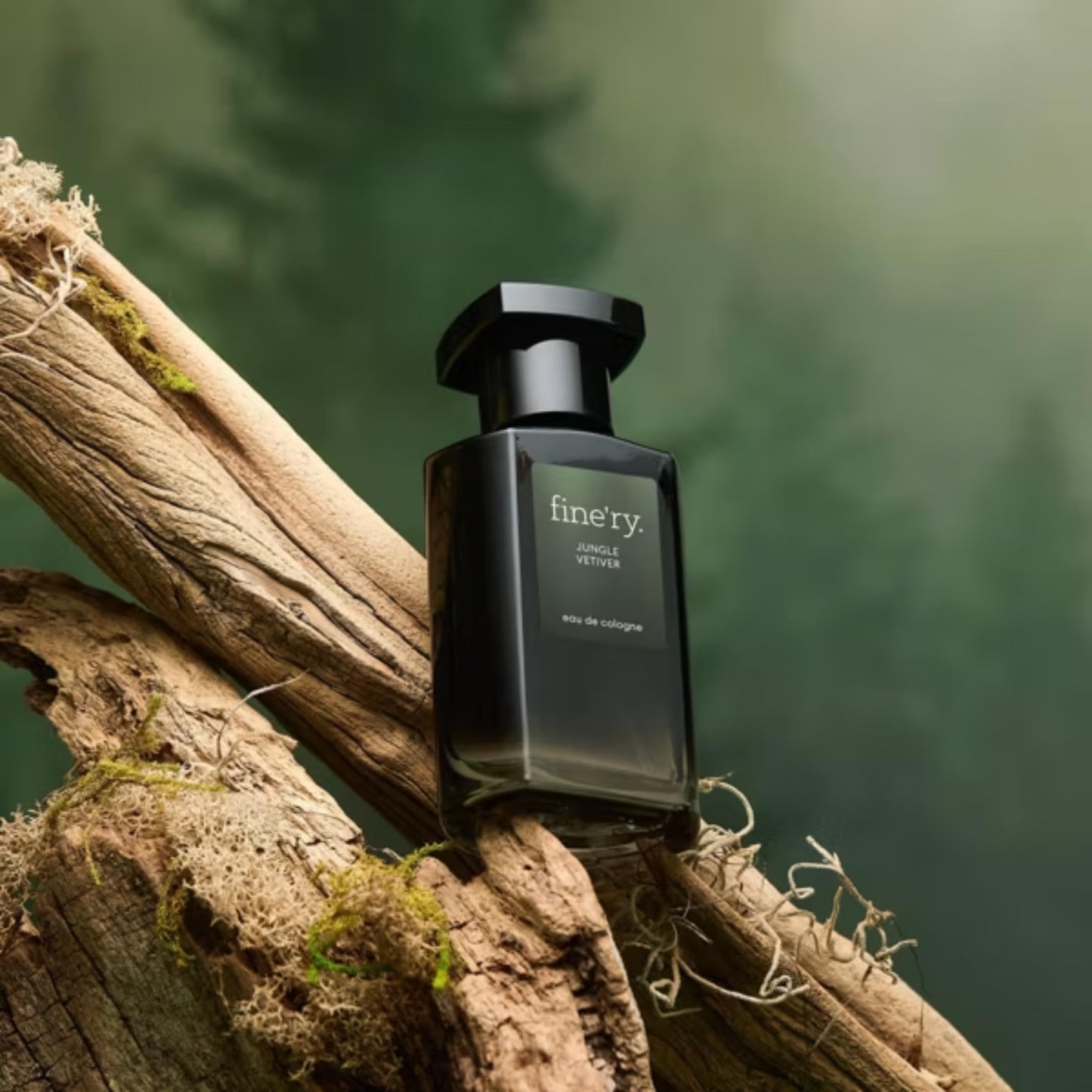 Fine'ry Perfume for Men Warm & Spicy Cologne | Jungle Vetiver - Earthy Green Musk with Cardamom, Black Tea, Carrot Seed | Full Size Hair & Body Eau De Parfum Long-Lasting, Clean, Vegan, 2 oz