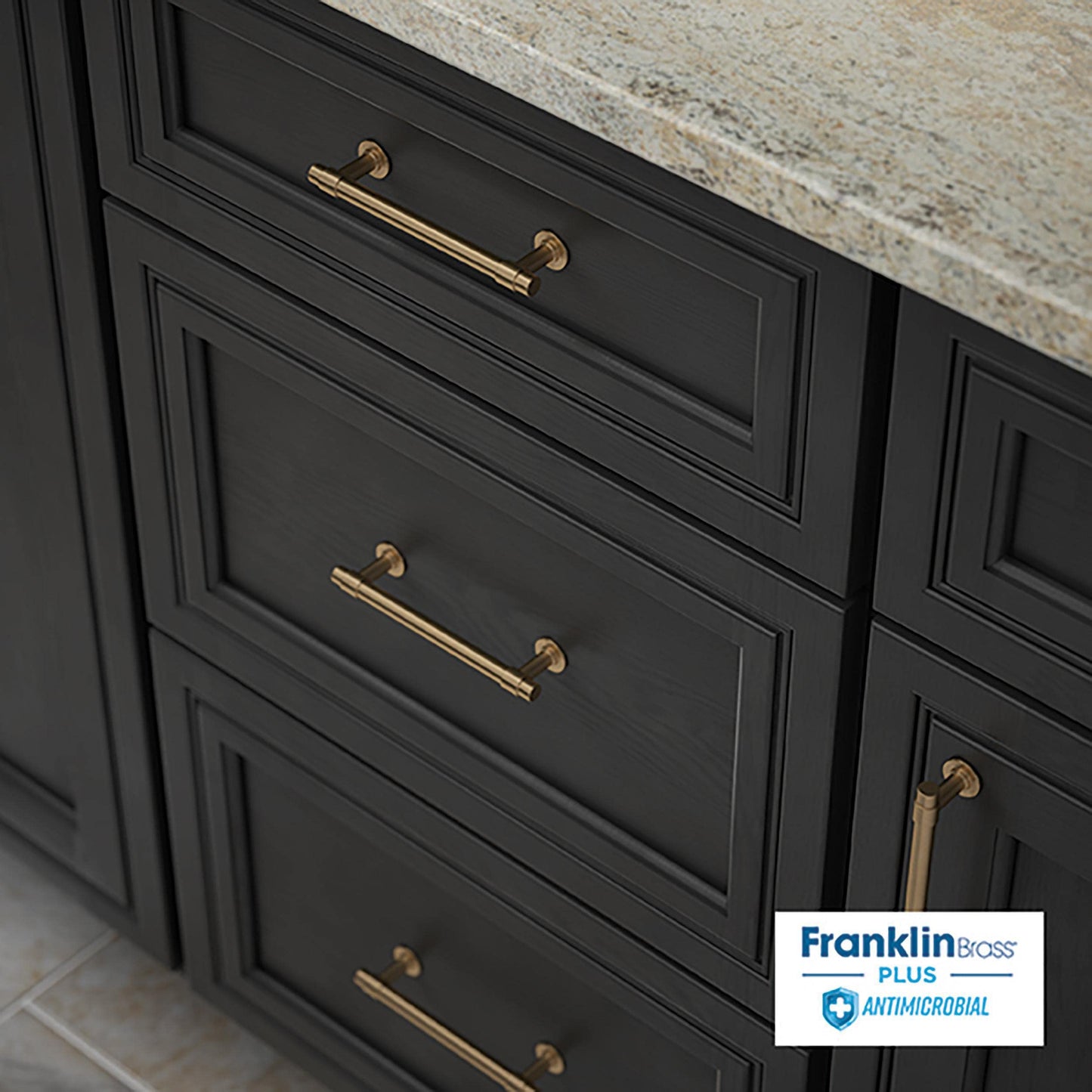 Franklin Brass (5-Pack) – Champagne Bronze Cabinet Handles, 4 Inch Hole Center, Casual Pulls for Drawers, Kitchen Cabinet Door, Dressers | Francisco