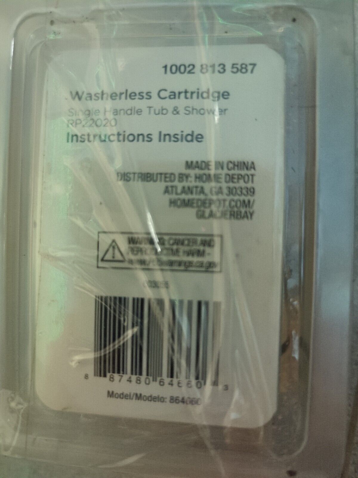 Single Handle Tub and Shower Cartridge Assembly