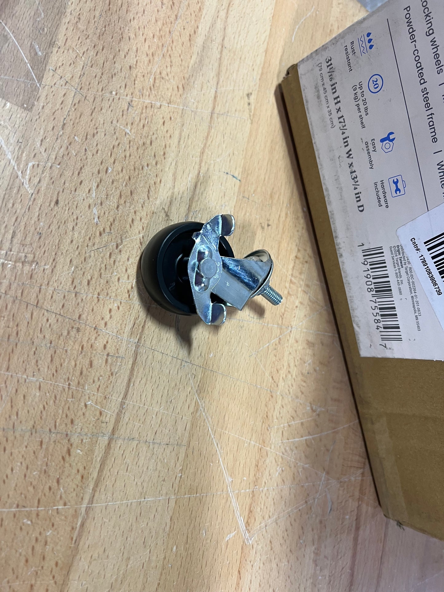 PARTS - REPLACEMENT CASTER ONLY for 3 Tier Metal Utility Cart White - Brightroom