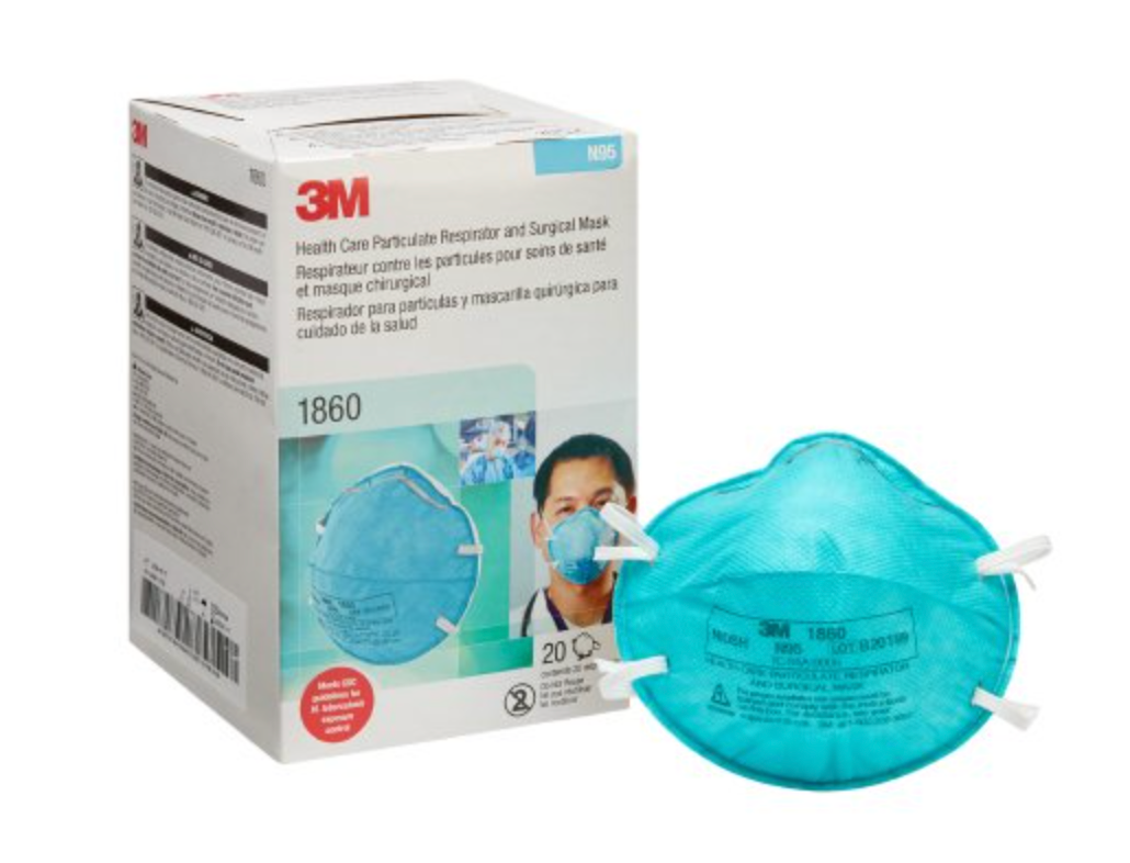 3M N95 Surgical Respirator Mask 1860 – Standard Cup – 20 Masks/Box – In Date – NIOSH/FDA