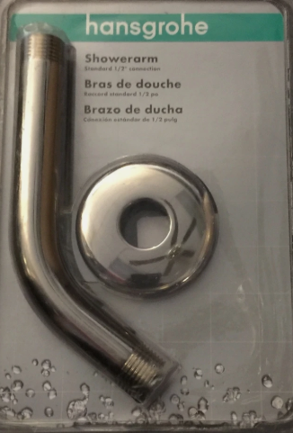Replacement 6-inch Modern Showerarm in Polished Nickel, for Wall Mount Showerhead, 27411833