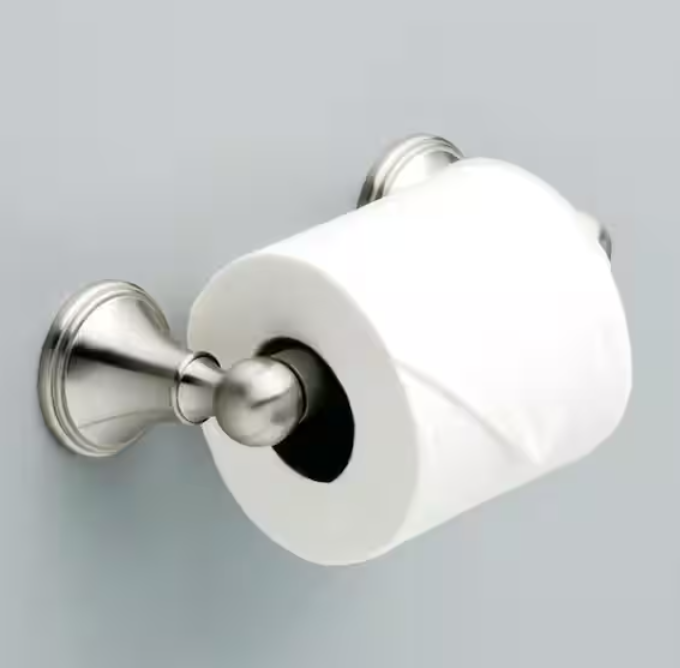 DELTA FAUCET 138035 Crestfield Toilet Paper Holder, Brushed Nickel
