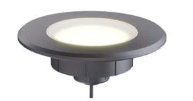150 Lumens Low Voltage Black Integrated LED Round Outdoor InGround Well/Deck Light