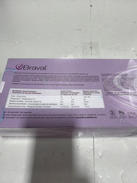 Braval Self-Sealing Sterilization Pouches 5.25x10