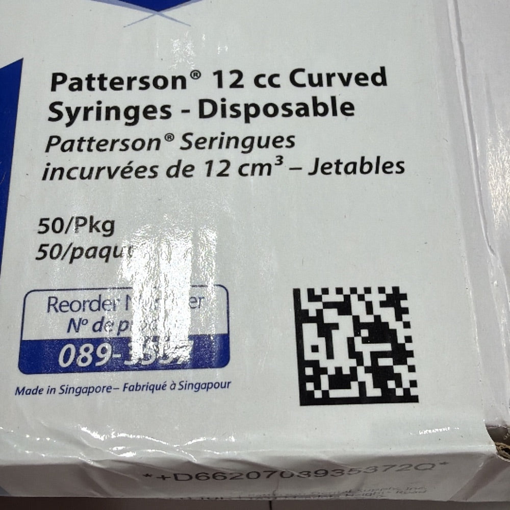 Patterson 12 cc Curved Syringes - Disposable