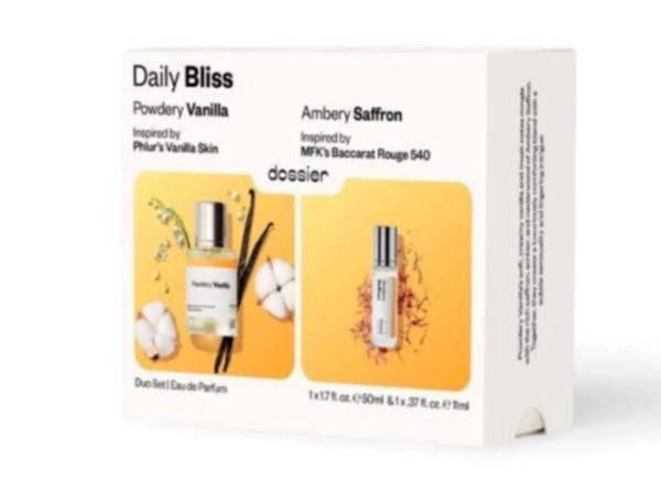 Dossier Daily Bliss Duo Set - Powdery Vanilla & Ambery Saffron