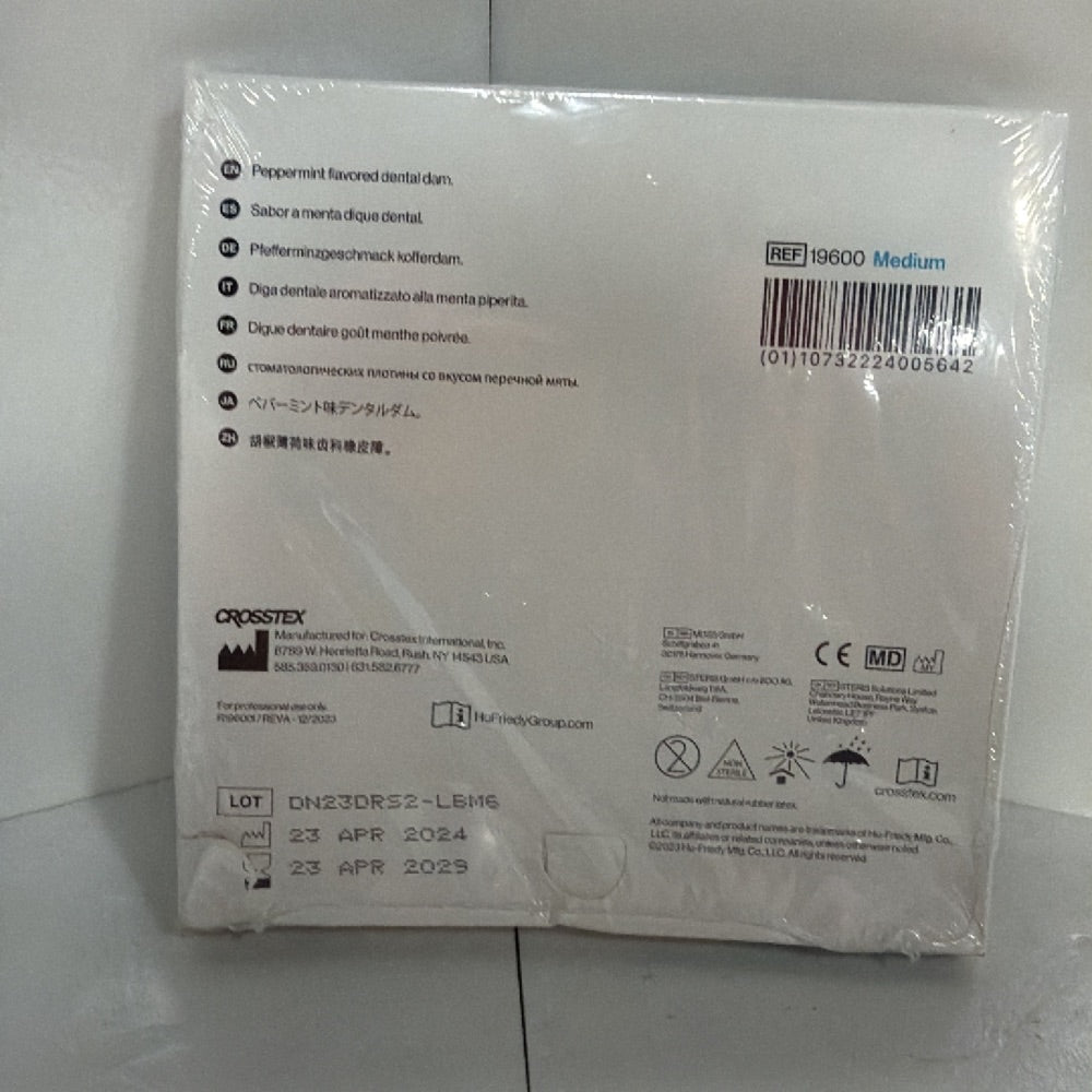 HuFriedyGroup Crosstex Dental Dam Light Blue Peppermint 15 Count