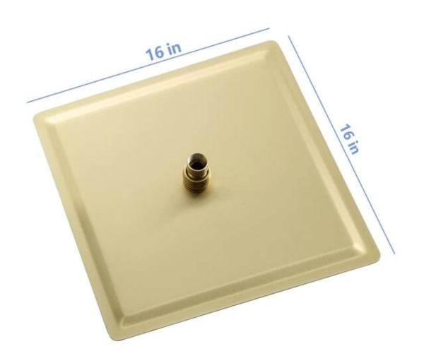 16" Ceiling Mount Rainfall Fixed Shower Head in Brushed Gold 2.5 GPM 