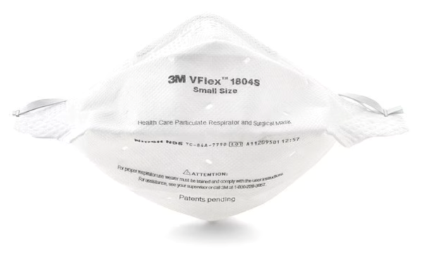 Particulate Respirator & Surgical Mask, N95, VFlex, Level 1, Flat-Fold, Metal Nose Clip, S, PK50