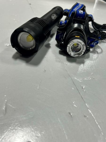 Police Security Flashlight and Headlamp Set