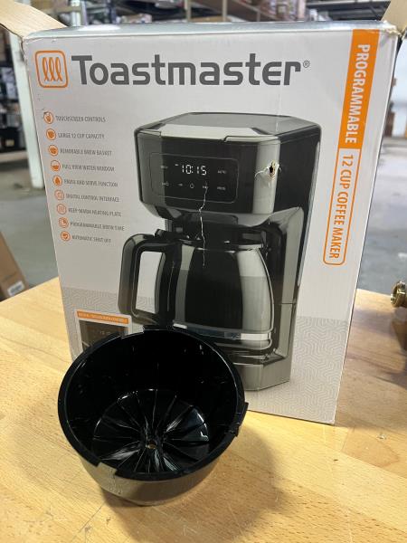 FILTER BASKET ONLY Toastmaster 12-Cup Digital Touchscreen Drip Coffee Maker - Programmable Automatic Coffee Machine - Kitchen Appliance with Keep Warm Setting