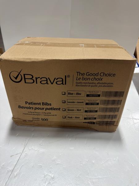 Braval Patient Bibs 500 Count Case