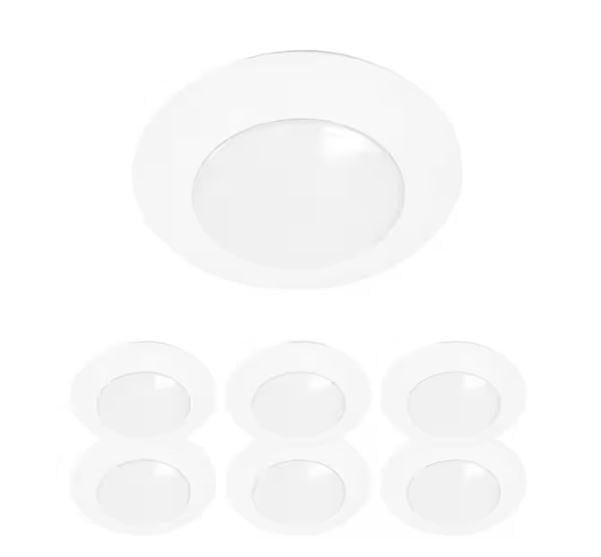 HLCE 6 in. 3000K Integrated LED Recessed Light Trim (6-Pack)  Title 20 Compliant
