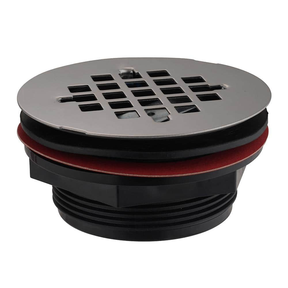 Round ABS Shower Base Drain with 4-1/4 in. Stainless Steel Cover