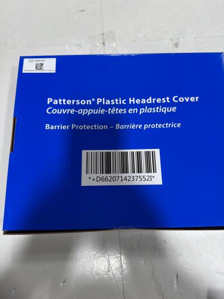 Patterson Dental Plastic Headrest Covers 142-3755