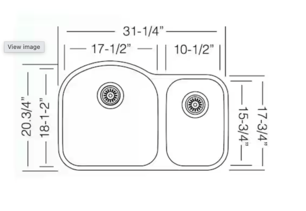 UKINOX 31.5 in. Double Bowl 70/30 Split Undermount Stainless Steel Kitchen Sink UK10045