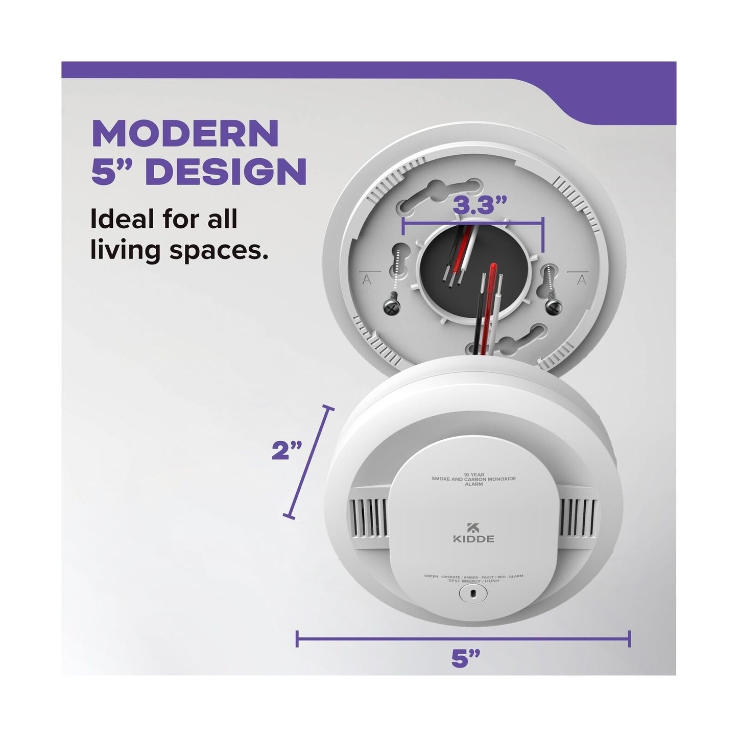 Kidde Hardwired Smoke & Carbon Monoxide Detector, 10-Year Battery Backup, Voi...