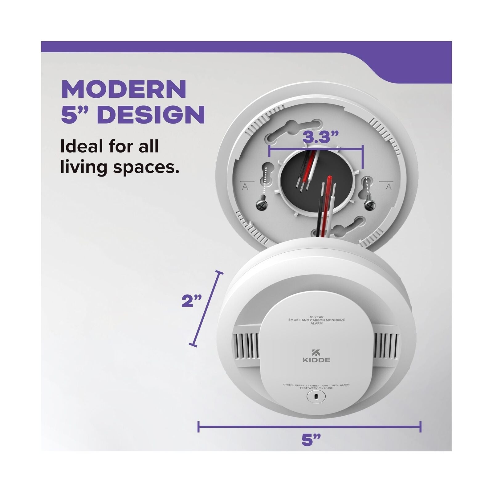 Kidde Hardwired Smoke & Carbon Monoxide Detector, 10-Year Battery Backup, Voi...
